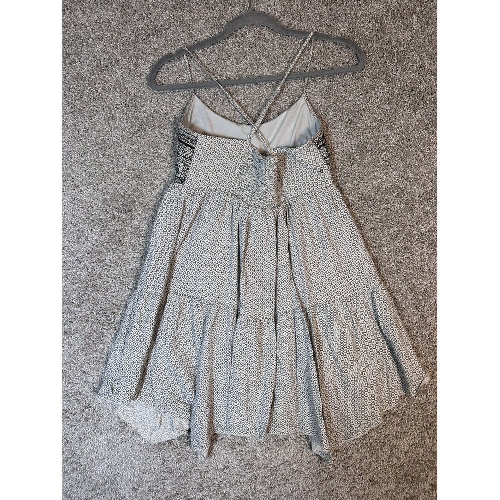 American Eagle Outfitters Handkerchief Dress S Black White Tiered Strappy‎ Flowy - Picture 3 of 6